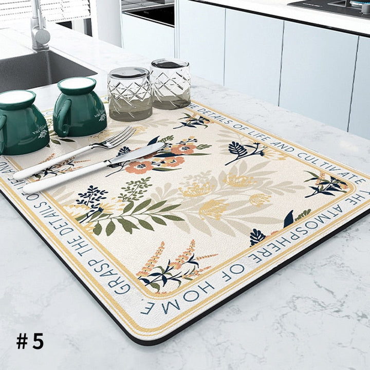 Super Absorbent Draining Mat Kitchen Bathroom Faucet Absorbent Mat | Stornfield