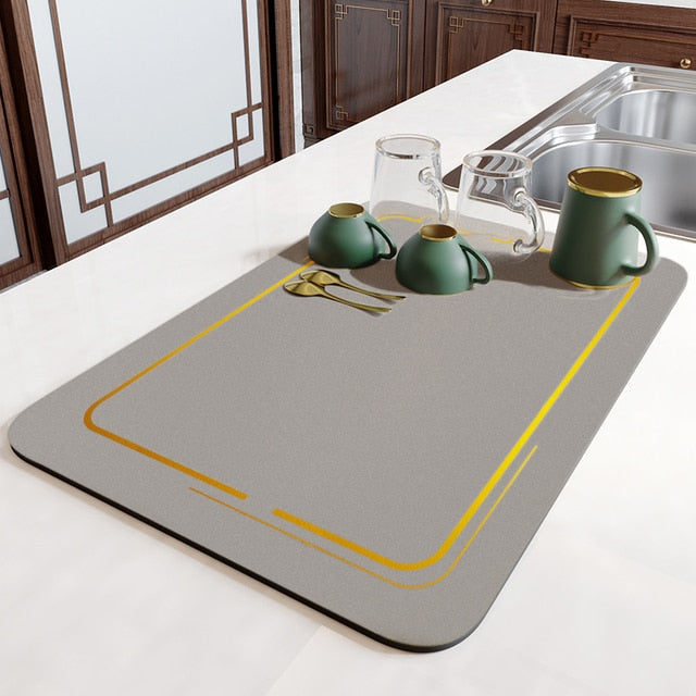 Super Absorbent Draining Mat Kitchen Bathroom Faucet Absorbent Mat | Stornfield
