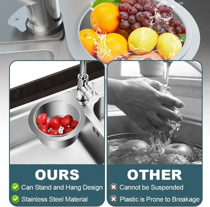 Swan Stainless Steel Kitchen Sink Strainer with Hanging Basket | Stornfield