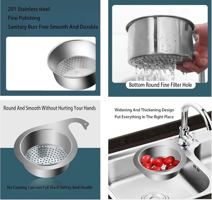 Swan Stainless Steel Kitchen Sink Strainer with Hanging Basket | Stornfield