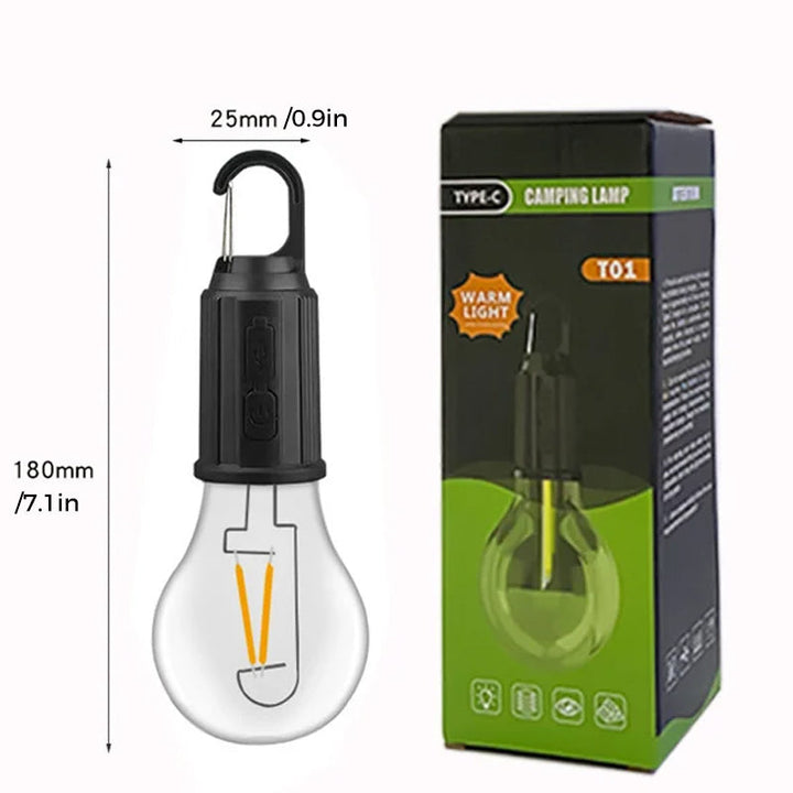 Outdoor Camping Hanging Type-C Charging Retro Bulb Light | Stornfield