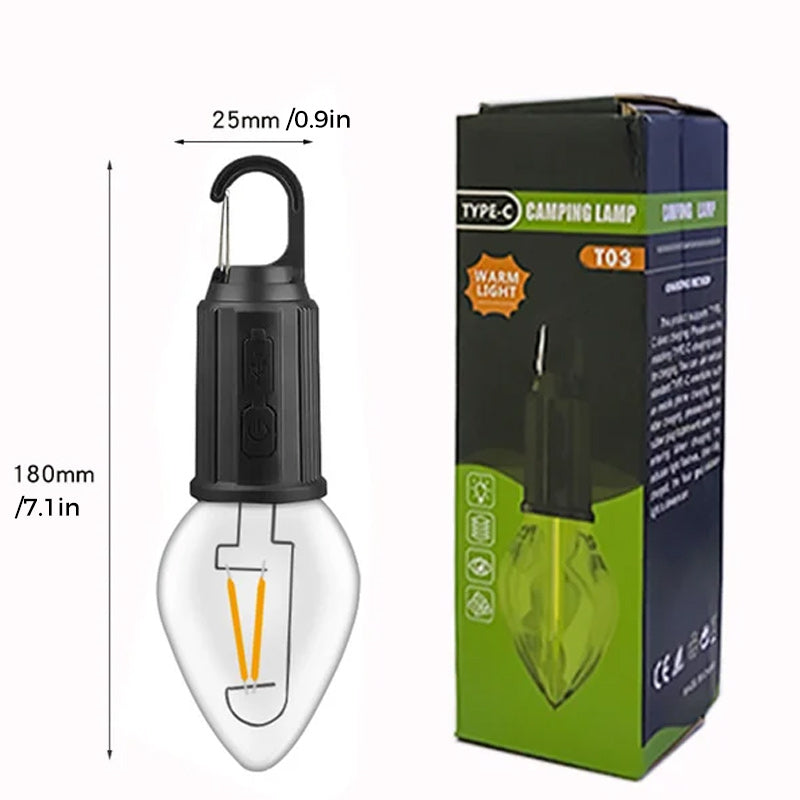 Outdoor Camping Hanging Type-C Charging Retro Bulb Light | Stornfield