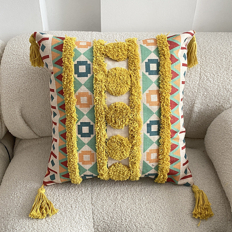 Boho lined fringe throw pillow cover | Stornfield
