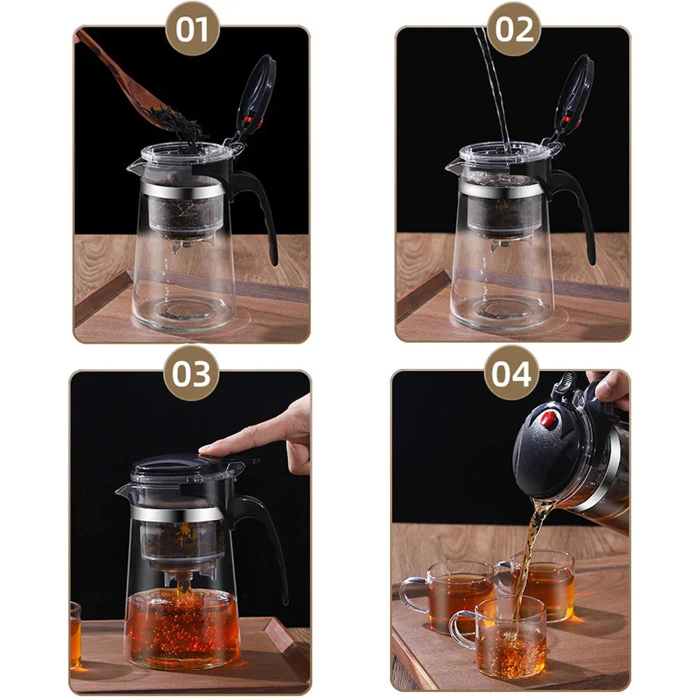 Tea Pot For Tea With Infuser Glass Kettle Heat Resistant Teapot | Stornfield