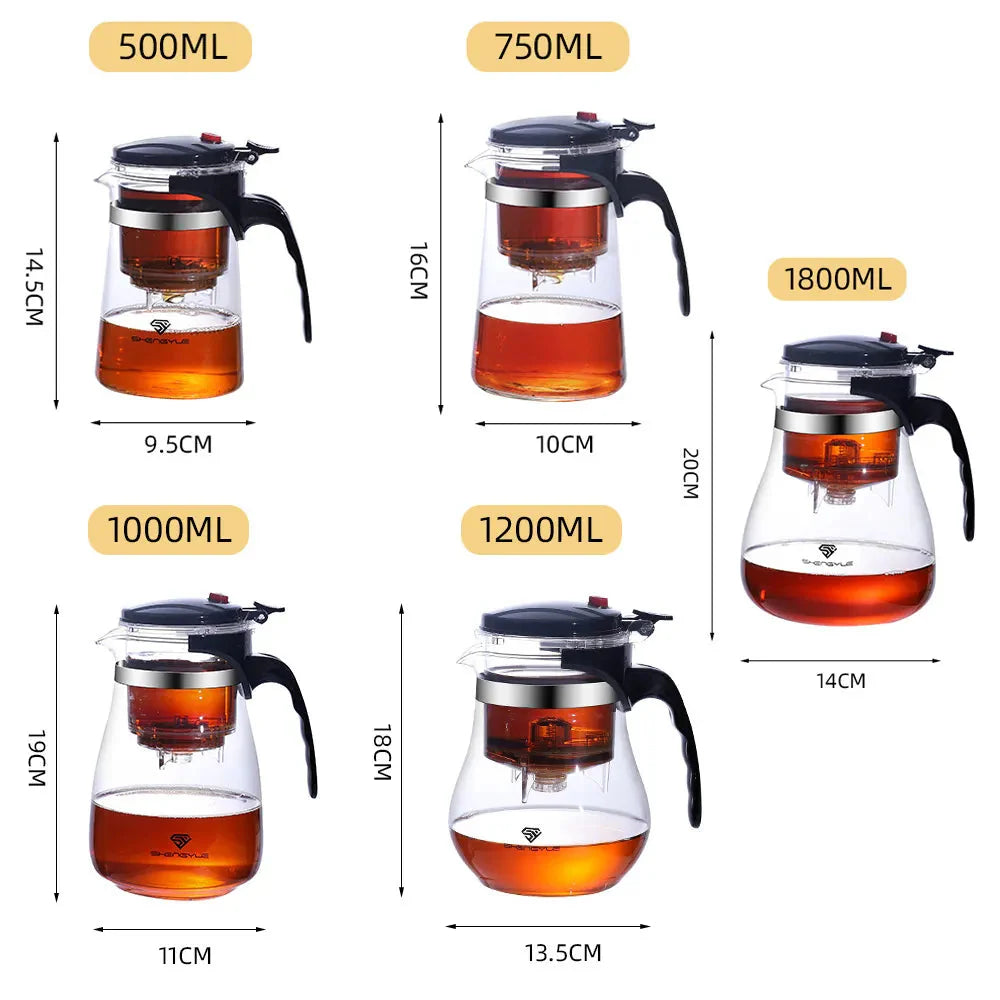 Tea Pot For Tea With Infuser Glass Kettle Heat Resistant Teapot | Stornfield