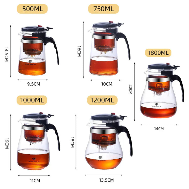 Tea Pot For Tea With Infuser Glass Kettle Heat Resistant Teapot | Stornfield