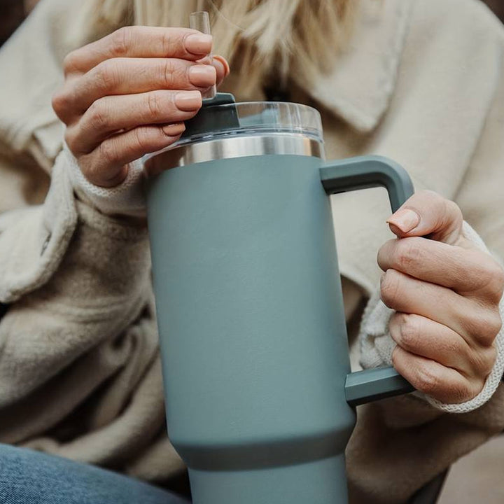 Tumbler Thermo mug 1200 ml with handle, lid and straw | Stornfield