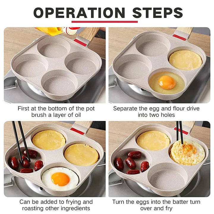 Thickened Omelet Egg Frying Pan with Lid Nonstick 4 Cups Pancake Pan | Stornfield