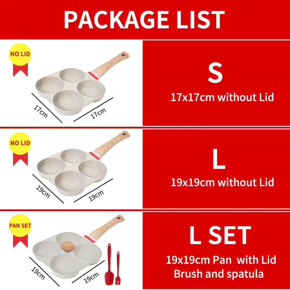 Thickened Omelet Egg Frying Pan with Lid Nonstick 4 Cups Pancake Pan | Stornfield