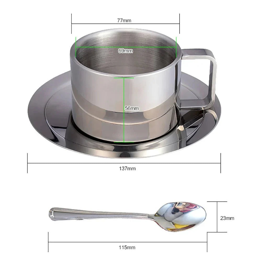 Stornfield | Three-Piece Stainless Steel Coffee Mug Set