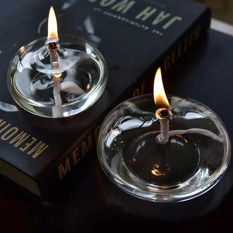 Stornfield | Transparent Glass Oil Lamp as a Candle Holder