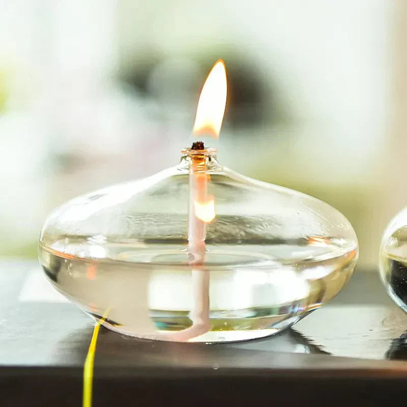 Stornfield | Transparent Glass Oil Lamp as a Candle Holder