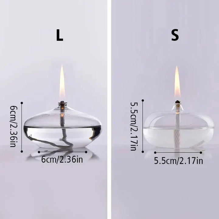 Stornfield | Transparent Glass Oil Lamp as a Candle Holder