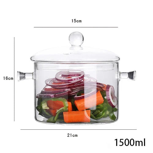 Transparent Glass Soup Pot Household Kitchen Cooking Saucepan Cookware | Stornfield