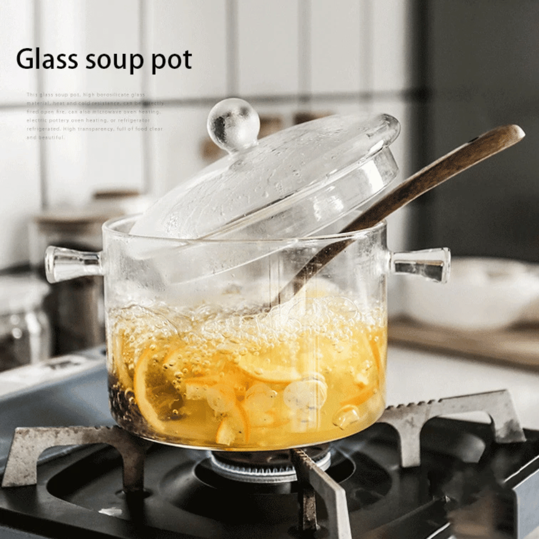 Transparent Glass Soup Pot Household Kitchen Cooking Saucepan Cookware | Stornfield