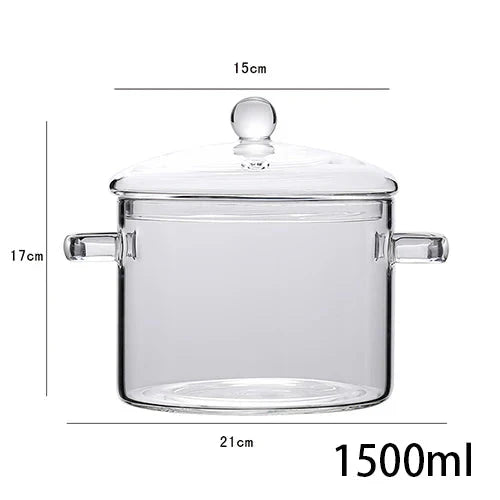 Transparent Glass Soup Pot Household Kitchen Cooking Saucepan Cookware | Stornfield