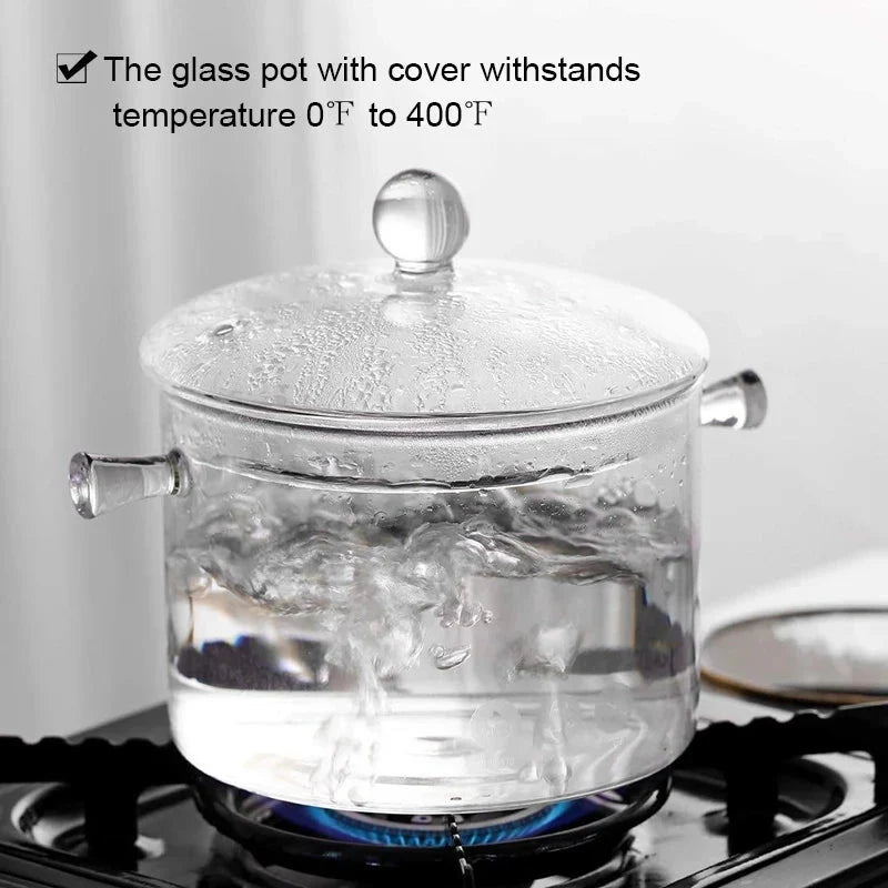 Transparent Glass Soup Pot Household Kitchen Cooking Saucepan Cookware | Stornfield
