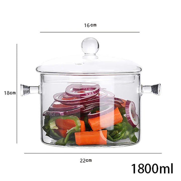 Transparent Glass Soup Pot Household Kitchen Cooking Saucepan Cookware | Stornfield