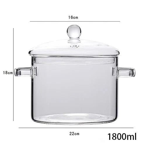 Transparent Glass Soup Pot Household Kitchen Cooking Saucepan Cookware | Stornfield