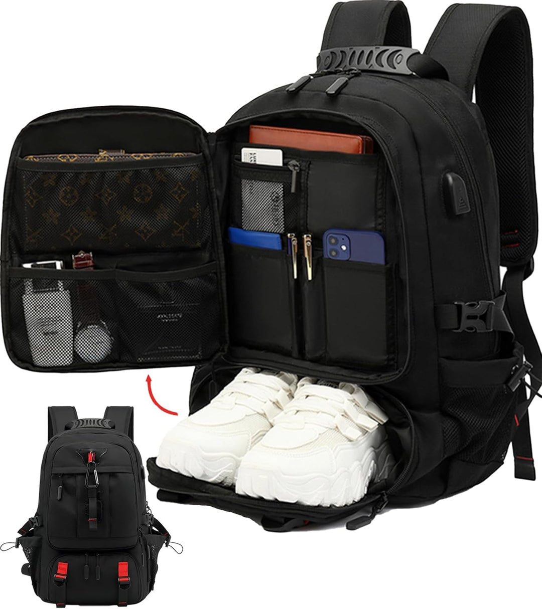 60L Waterproof Travel Laptop Backpack with USB Port & Shoe Compartment | Stornfield