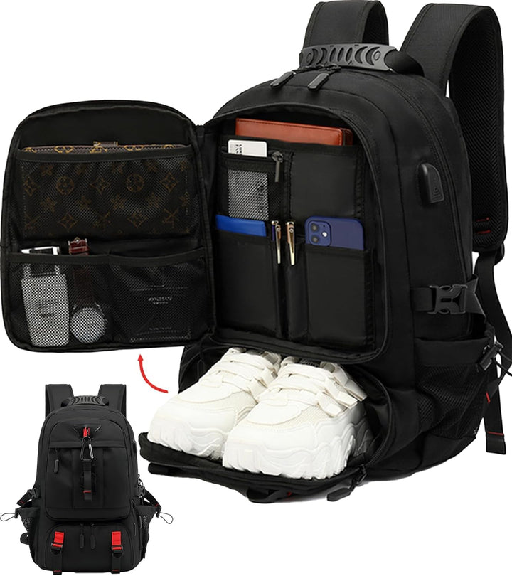 60L Waterproof Travel Laptop Backpack with USB Port & Shoe Compartment | Stornfield