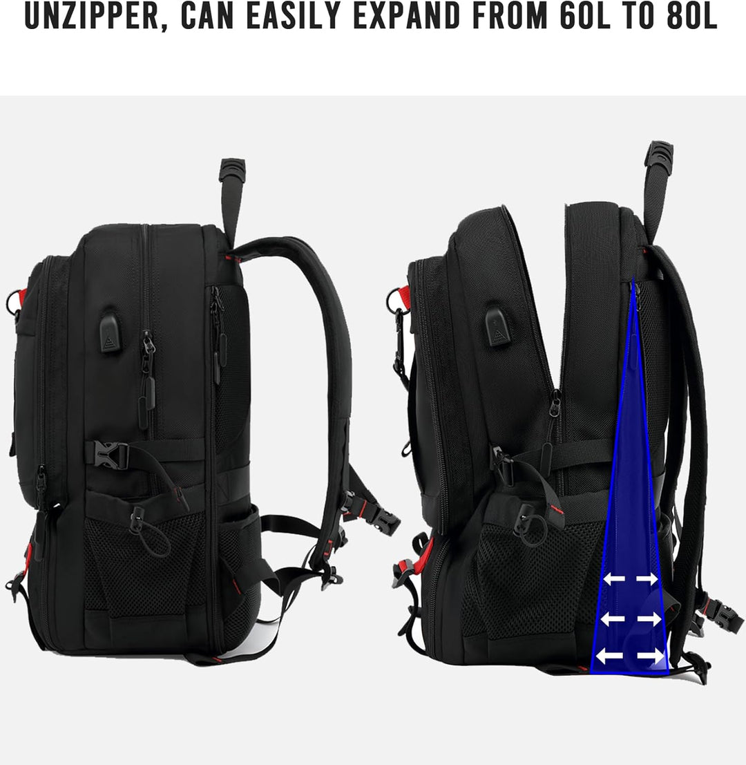 60L Waterproof Travel Laptop Backpack with USB Port & Shoe Compartment | Stornfield