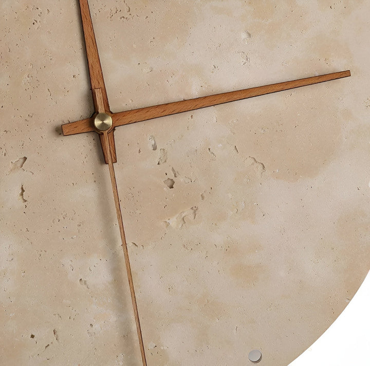 Travertine Wall Clock with LED Light – Minimalistic & Decorative | High-Quality Natural Stone Clock | Stornfield