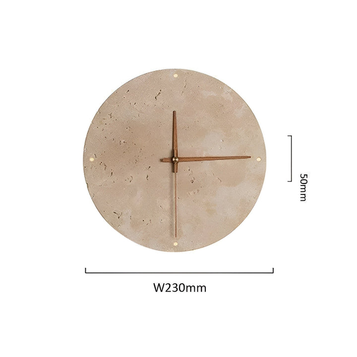 Travertine Wall Clock with LED Light – Minimalistic & Decorative | High-Quality Natural Stone Clock | Stornfield