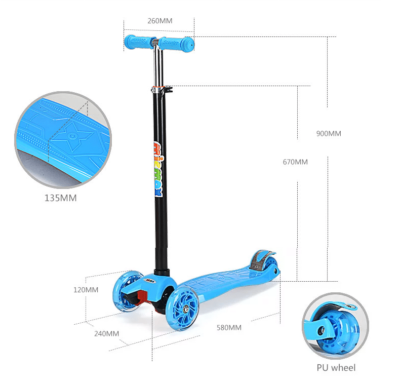 Roller 3 wheels with LED light (Blue or Pink) | Stornfield