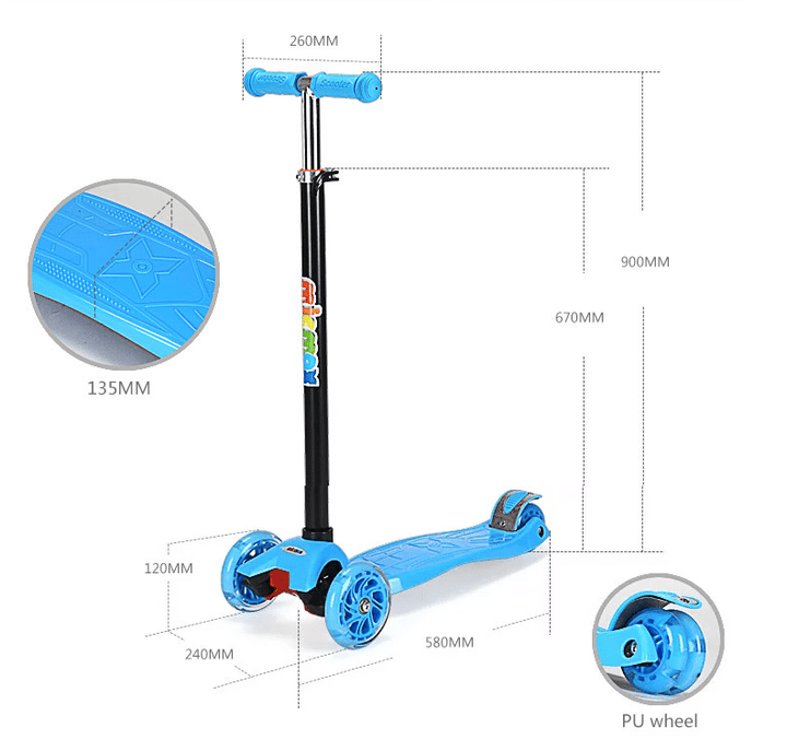 Roller 3 wheels with LED light (Blue or Pink) | Stornfield
