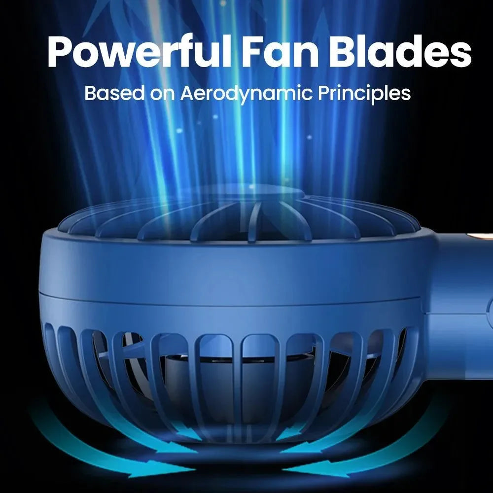 1800mAh Rechargeable Mini Portable Fan - USB Personal Handheld Electric Fan with 3 Speeds for Room, Camping, and Indoor Use | Stornfield