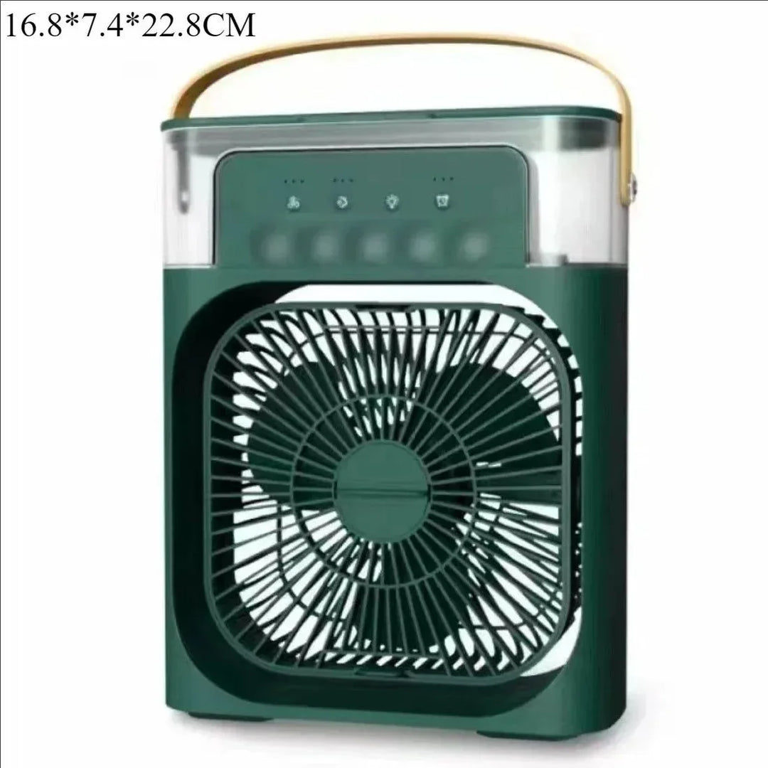3-in-1 Portable Air Cooler with LED Lights – USB-Powered Desktop Fan, Humidifier & Night Light | Stornfield