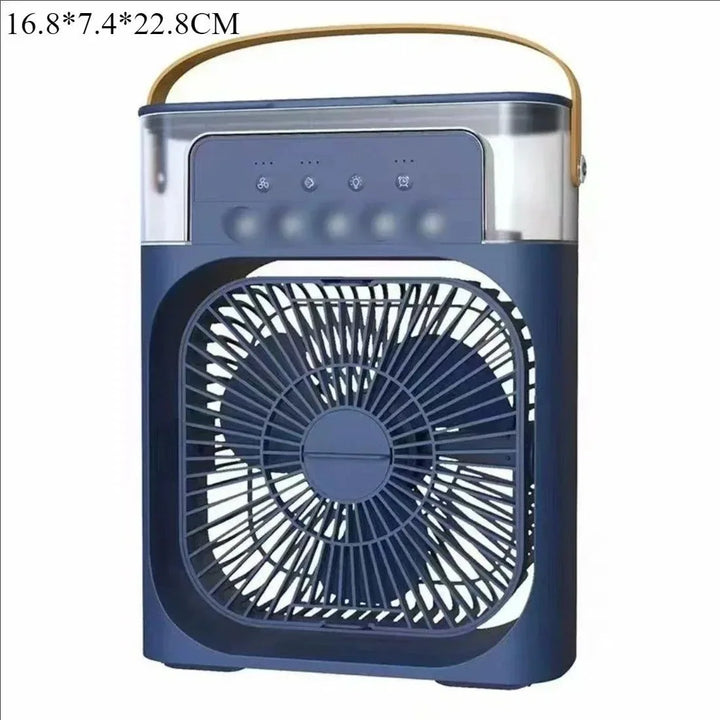 3-in-1 Portable Air Cooler with LED Lights – USB-Powered Desktop Fan, Humidifier & Night Light | Stornfield