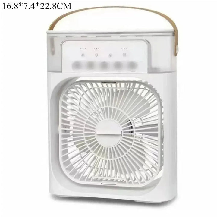 3-in-1 Portable Air Cooler with LED Lights – USB-Powered Desktop Fan, Humidifier & Night Light | Stornfield