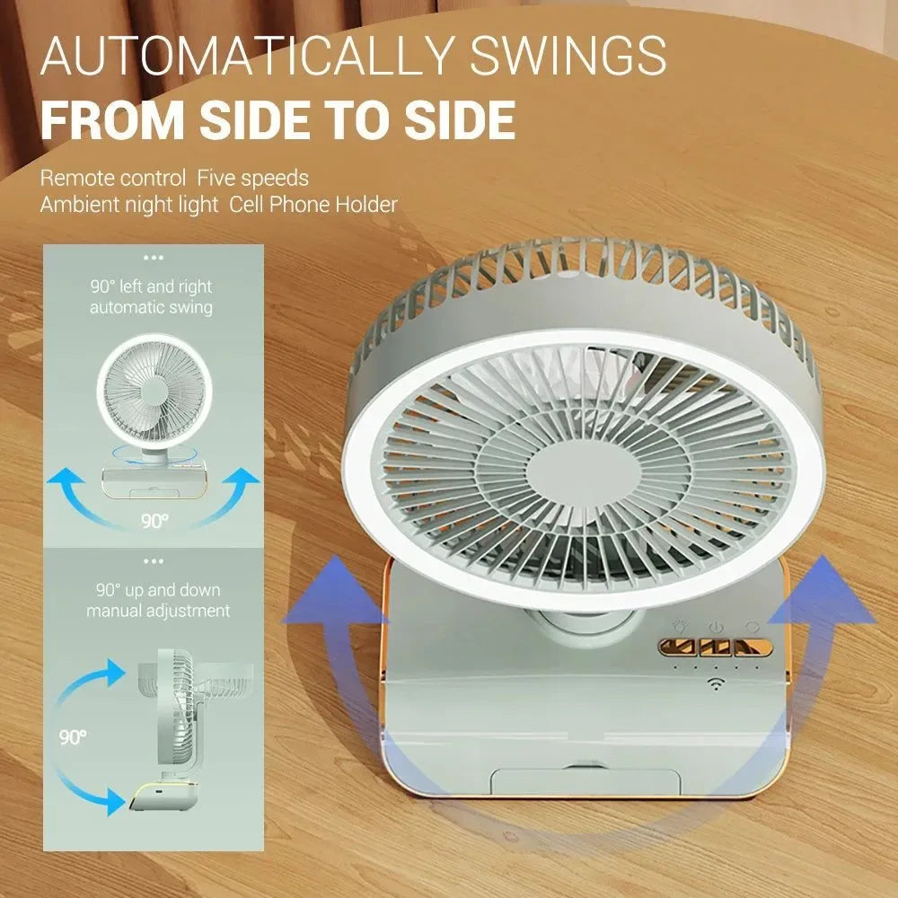 4000mAh Portable Air Conditioner Fan – Multi-Mode Silent Cooling Fan for Home & Camping | Stornfield