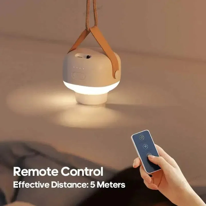 7200mAh Outdoor Camping Fan – Cordless Ceiling Fan with LED Light & Remote Control | Stornfield