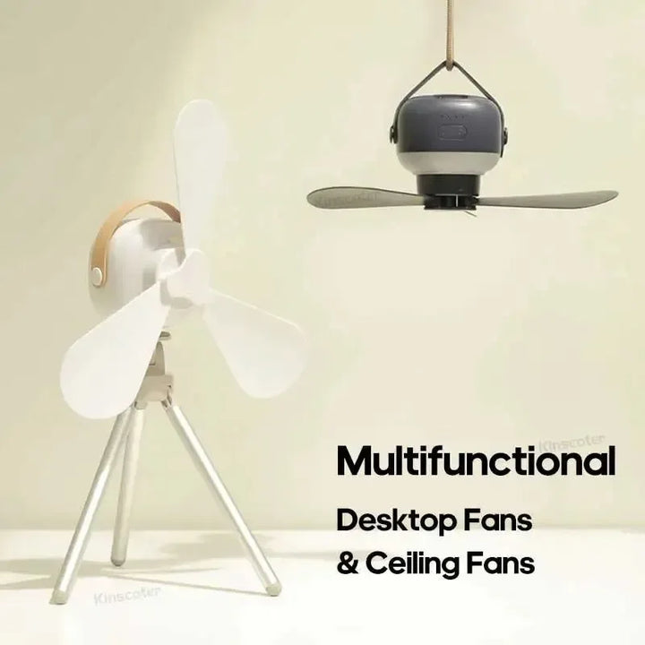 7200mAh Outdoor Camping Fan – Cordless Ceiling Fan with LED Light & Remote Control | Stornfield