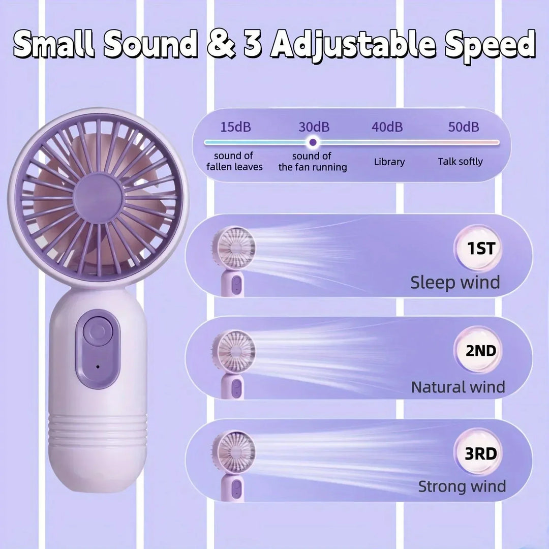 Mini Portable USB Fan – 3-Speed Handheld Cooling for Office, Travel & Camping | Stornfield
