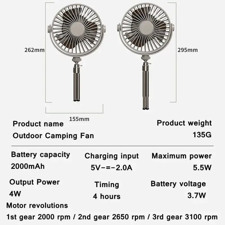 Multifunction Home Outdoor Camping Ceiling Fan | Stornfield