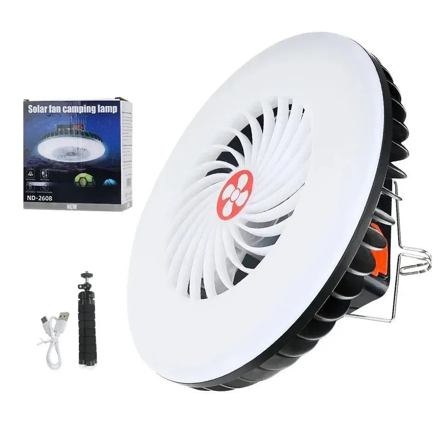 Multifunctional Camping Tool - TYPE-C/Solar Powered Charging LED Camping Light Fan - Trekker Essentials