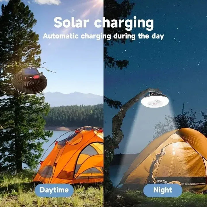 Multifunctional Camping Tool - TYPE-C/Solar Powered Charging LED Camping Light Fan | Stornfield