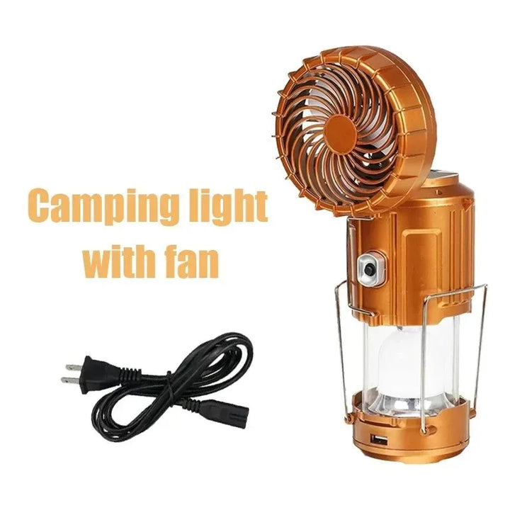Multifunctional Led Camping Light Rechargeable Camping Lamp Solar Power Charging Portable Fan Lantern Emergency Outdoor Lighting | Stornfield
