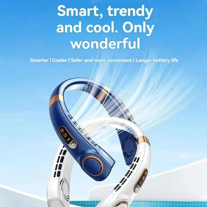 Portable Bladeless Halterneck Fan – USB Rechargeable, Silent, Hands-Free Cooling | Stornfield