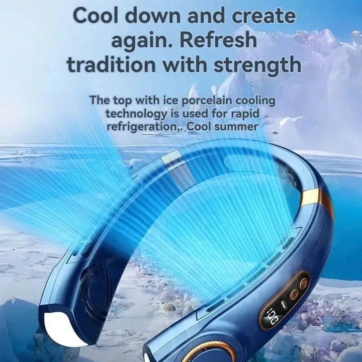 Portable Bladeless Halterneck Fan – USB Rechargeable, Silent, Hands-Free Cooling | Stornfield