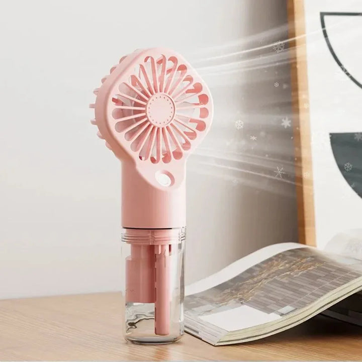 Portable Rechargeable Handheld Misting Fan - Battery Operated USB Mini Air Conditioner for Travel and Outdoor Use | Stornfield