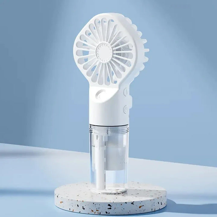 Portable Rechargeable Handheld Misting Fan - Battery Operated USB Mini Air Conditioner for Travel and Outdoor Use | Stornfield