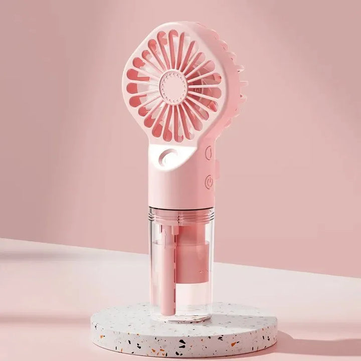 Portable Rechargeable Handheld Misting Fan - Battery Operated USB Mini Air Conditioner for Travel and Outdoor Use | Stornfield