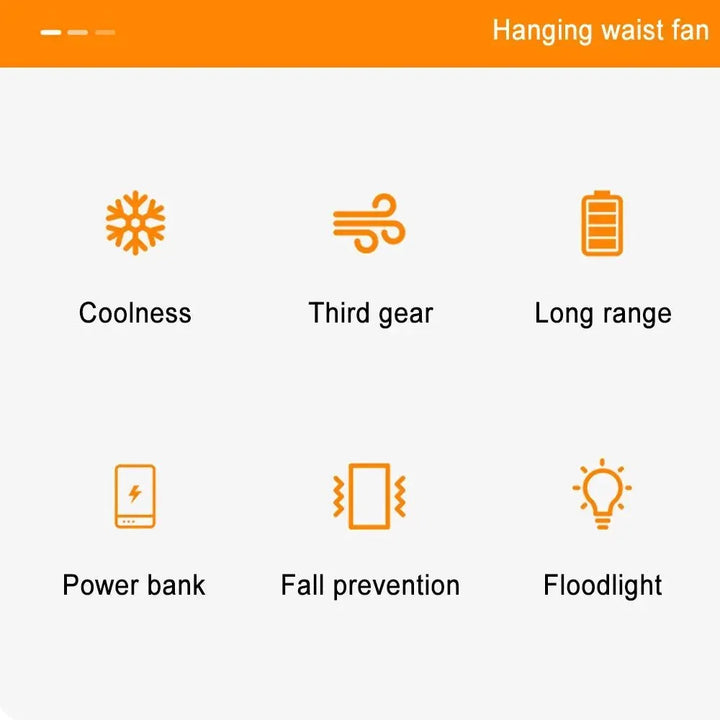 Portable Waist Clip Fan | USB Rechargeable Hanging Fan for Outdoor, Camping, Running, Sports | Stornfield