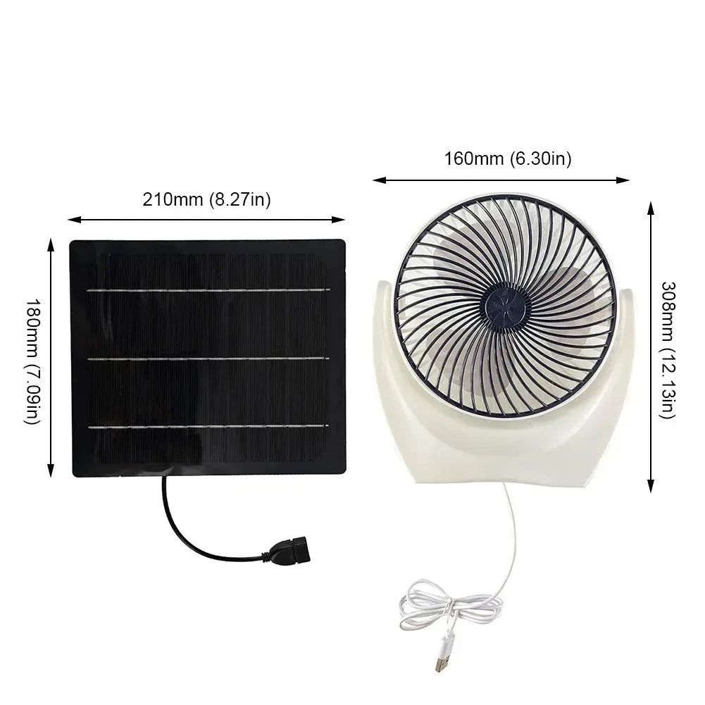 Solar Powered Camping Fan with USB - Portable Solar Fan for Outdoor Camping, Hiking, Fishing, Travel | Stornfield