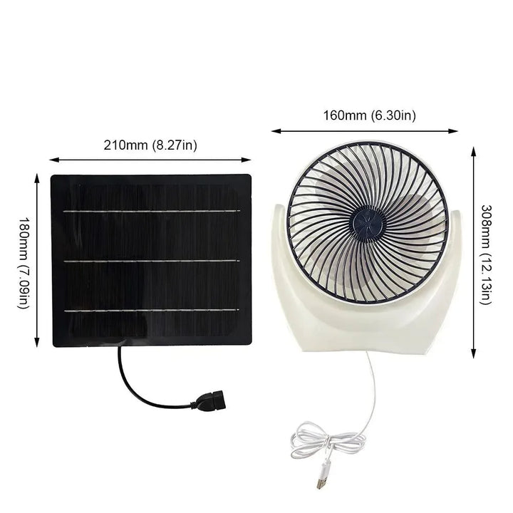 Solar Powered Camping Fan with USB - Portable Solar Fan for Outdoor Camping, Hiking, Fishing, Travel | Stornfield
